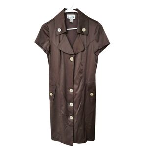Joseph Ribkoff Brown Short Sleeve Shirt Dress, 8